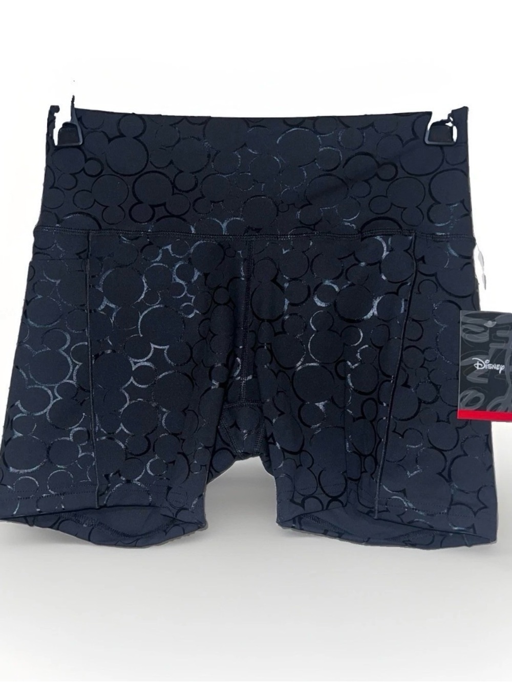 New Disney Mickey Mouse Head Black 5" Biker Shorts Women's Size Medium NWT